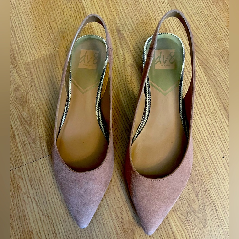 DV8 Champagne pointed toe sling backs size 10